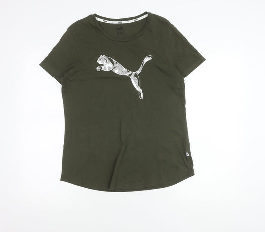 Puma Men's Green XL Crew Neck Short Sleeve Sports Graphic T-Shirt