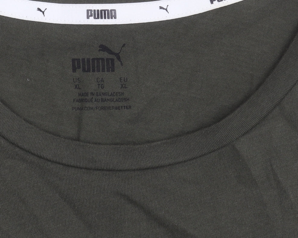 Puma Men's Green XL Crew Neck Short Sleeve Sports Graphic T-Shirt