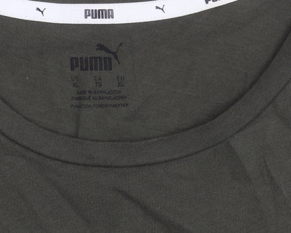 Puma Men's Green XL Crew Neck Short Sleeve Sports Graphic T-Shirt
