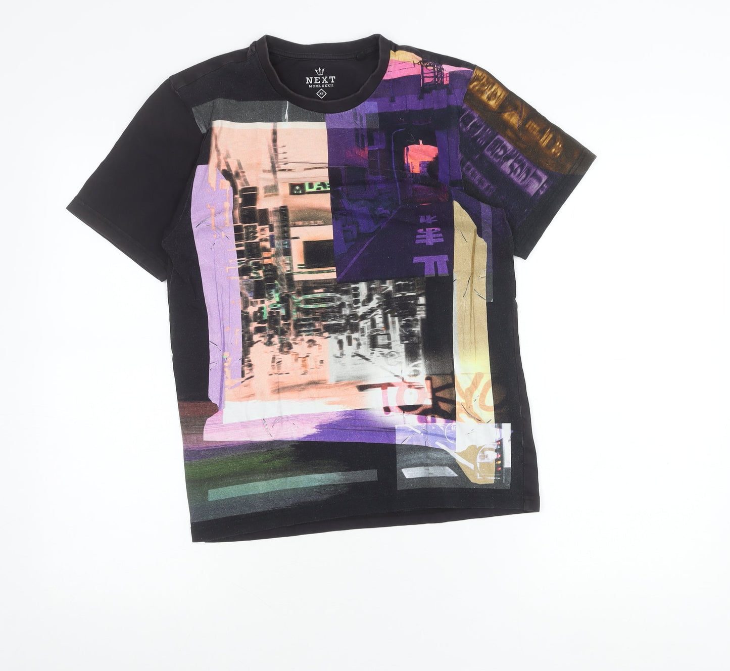 Next Men’s XS Multicoloured Graphic Print City T-Shirt Cotton