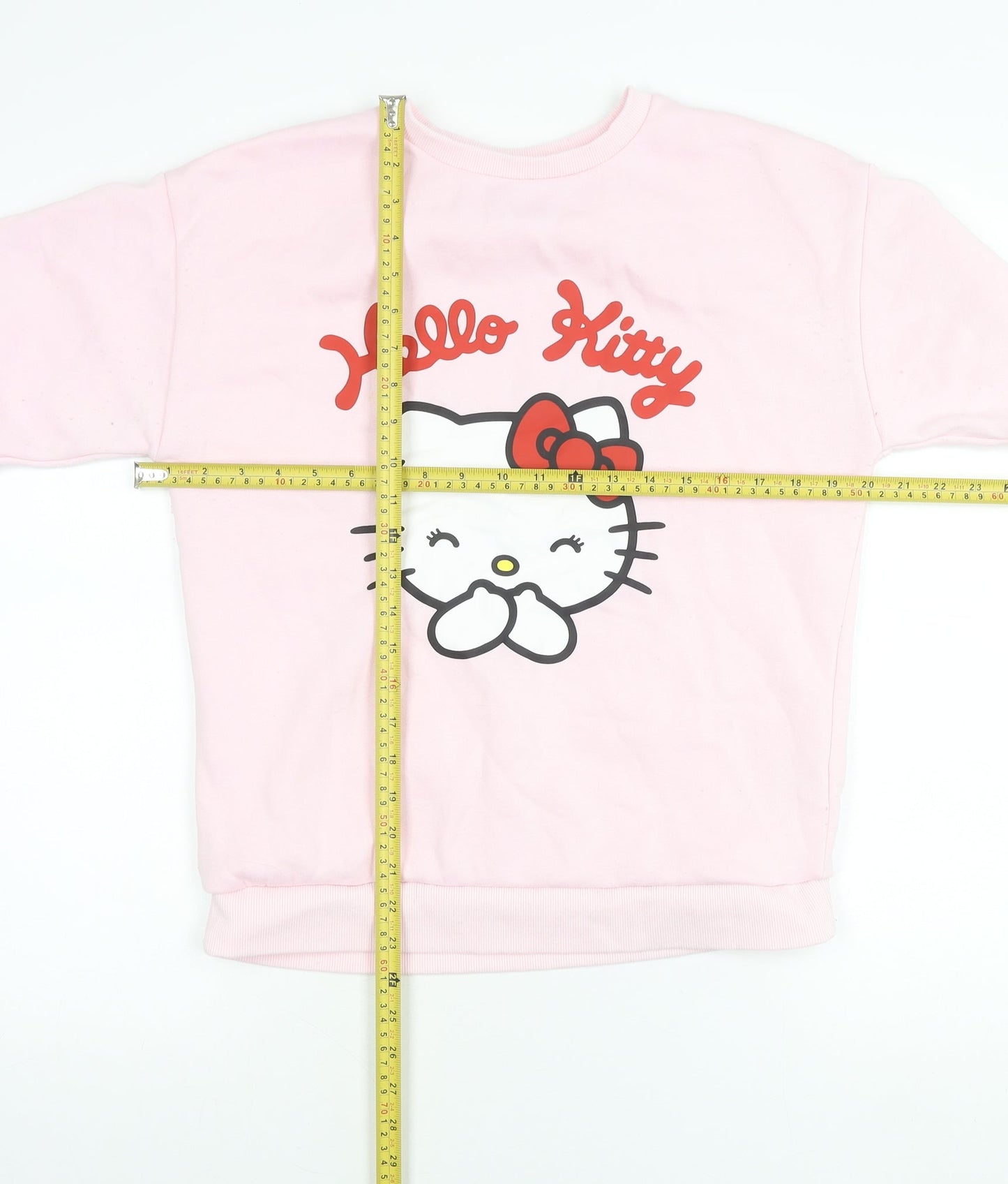 Hello Kitty Girls Pink Pullover Sweatshirt 14-15 Years Graphic Print