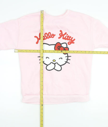 Hello Kitty Girls Pink Pullover Sweatshirt 14-15 Years Graphic Print