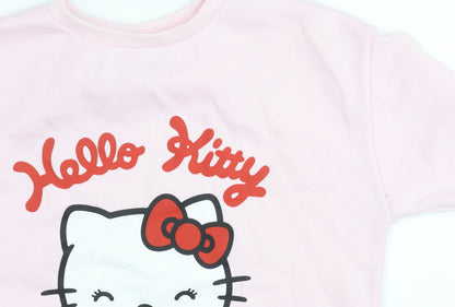 Hello Kitty Girls Pink Pullover Sweatshirt 14-15 Years Graphic Print