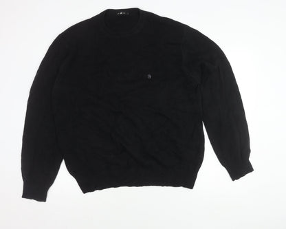 Pre End Mens Black L Pullover Jumper Knit Crew Neck Long Sleeve