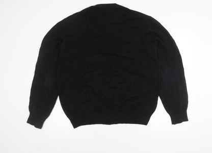 Pre End Mens Black L Pullover Jumper Knit Crew Neck Long Sleeve