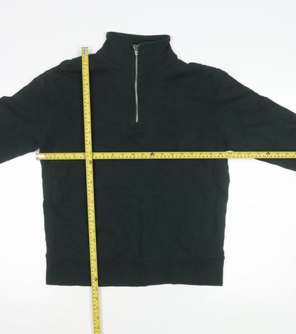 Zara Men’s Green S High Neck 1/2 Zip Sweatshirt Long Sleeve