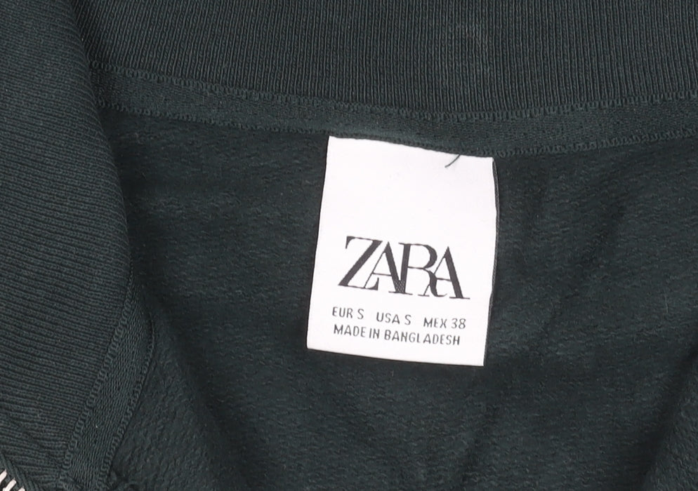 Zara Men’s Green S High Neck 1/2 Zip Sweatshirt Long Sleeve