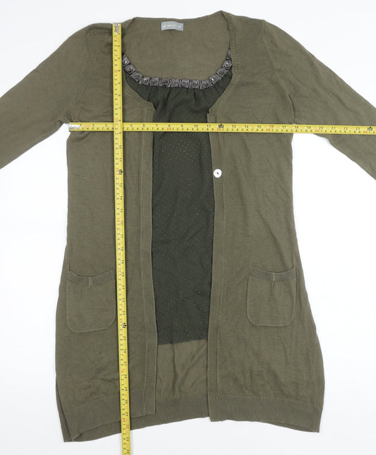 Womens UK Size 12 Marks and Spencer Green Cardigan Jumper