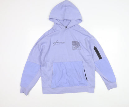 Zara Teens Purple Pullover Hoodie Size 14 Regular Fit Logo