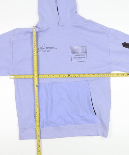 Zara Teens Purple Pullover Hoodie Size 14 Regular Fit Logo