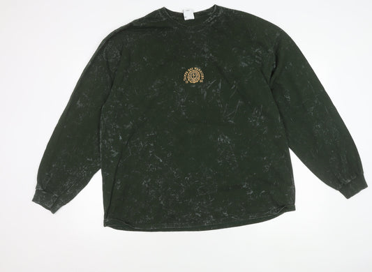 Urban Outfitters Mens Green Sweatshirt L Pullover Crew Neck Graphic
