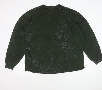 Urban Outfitters Mens Green Sweatshirt L Pullover Crew Neck Graphic