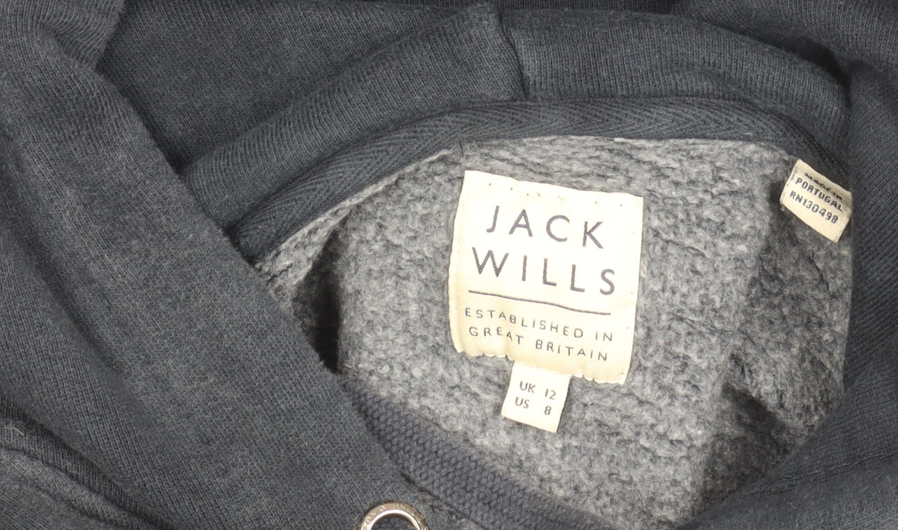 Womens UK Size 12 Jack Wills Blue Pullover Hoodie