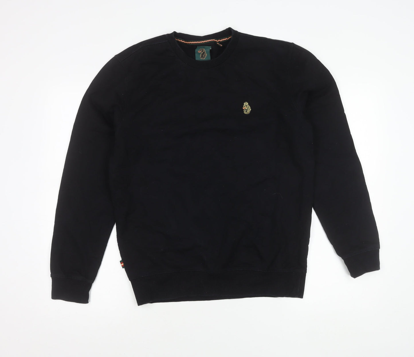 Mens UK Size L Luke Black Pullover Sweatshirt