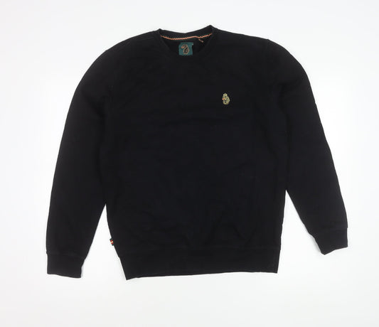 Mens UK Size L Luke Black Pullover Sweatshirt
