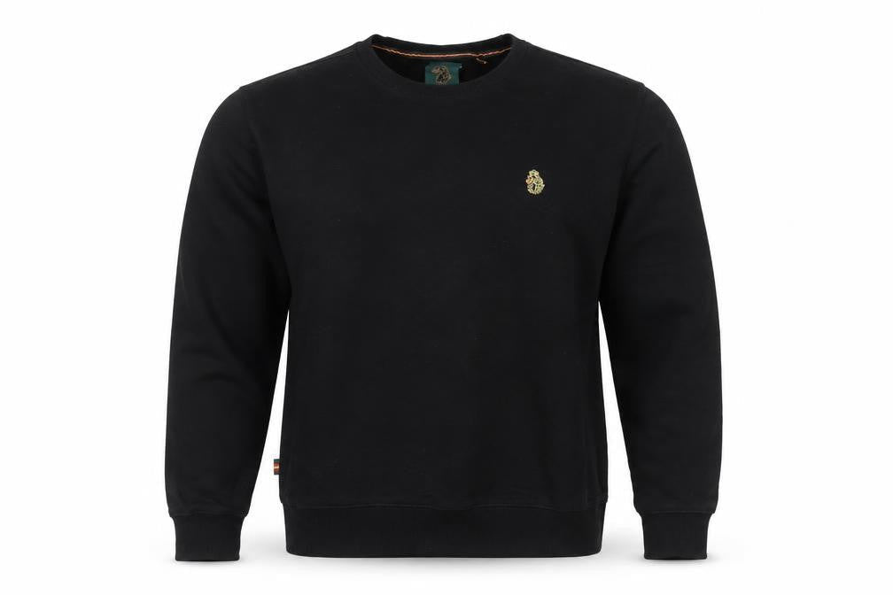 Mens UK Size L Luke Black Pullover Sweatshirt