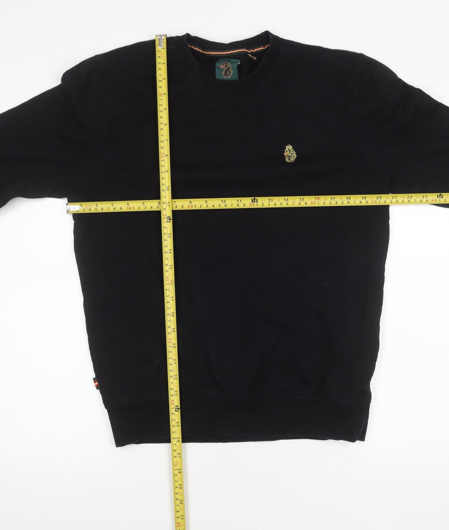 Mens UK Size L Luke Black Pullover Sweatshirt