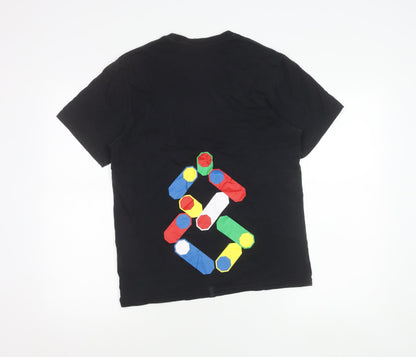 Nike Men’s Black Graphic Print T-Shirt Size S Crew Neck Cotton