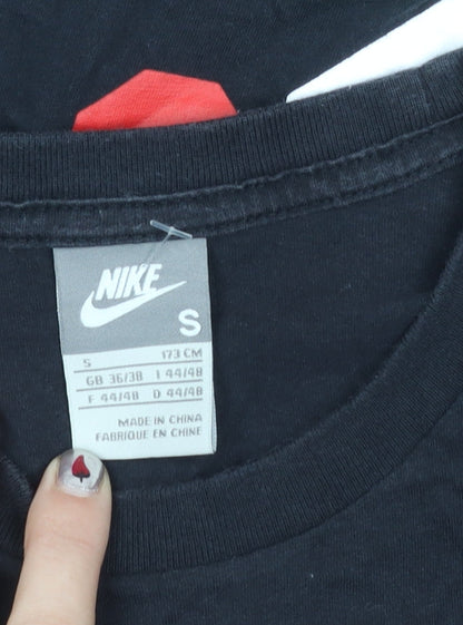 Nike Men’s Black Graphic Print T-Shirt Size S Crew Neck Cotton