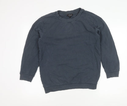 Topshop Women’s Blue Pullover Sweatshirt UK 6 Cotton Blend