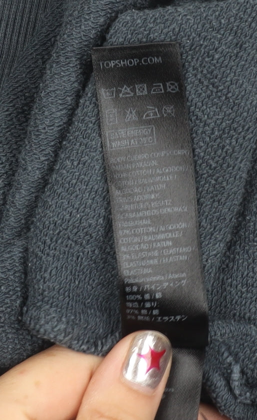 Topshop Women’s Blue Pullover Sweatshirt UK 6 Cotton Blend