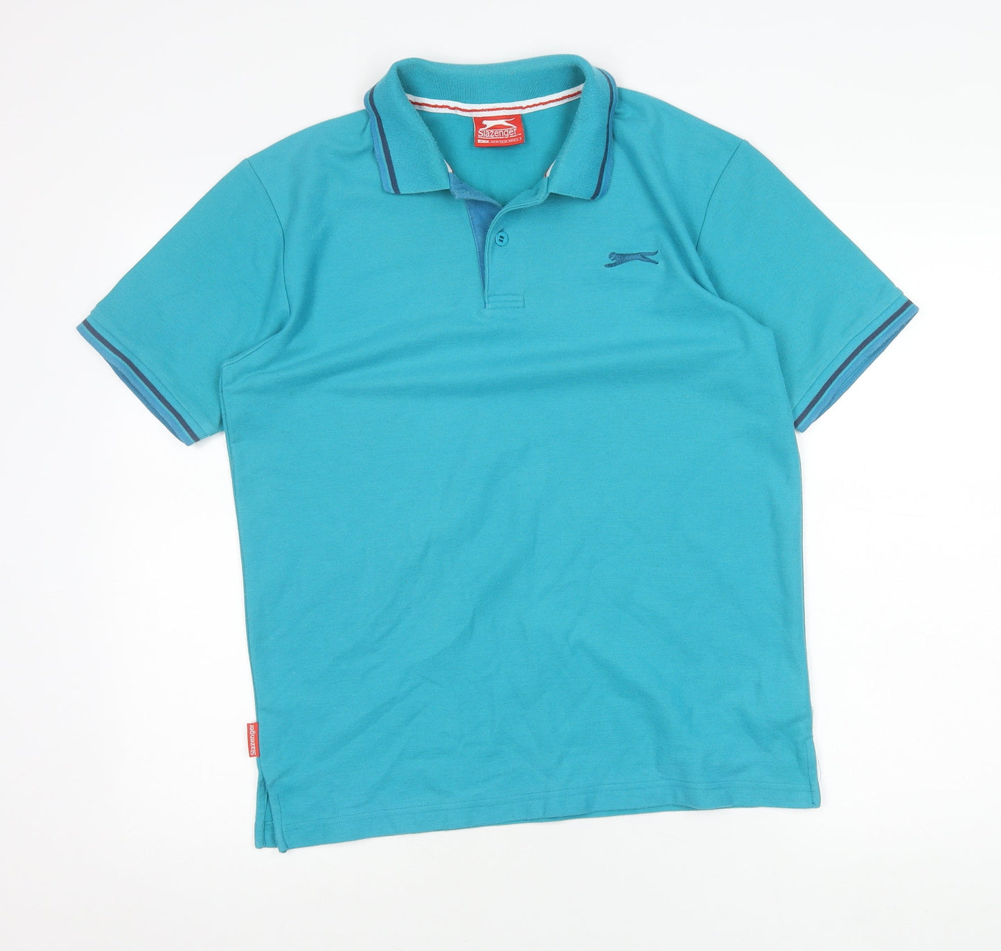 Slazenger Men’s Blue Polo Shirt M Regular Fit Casual Sportswear
