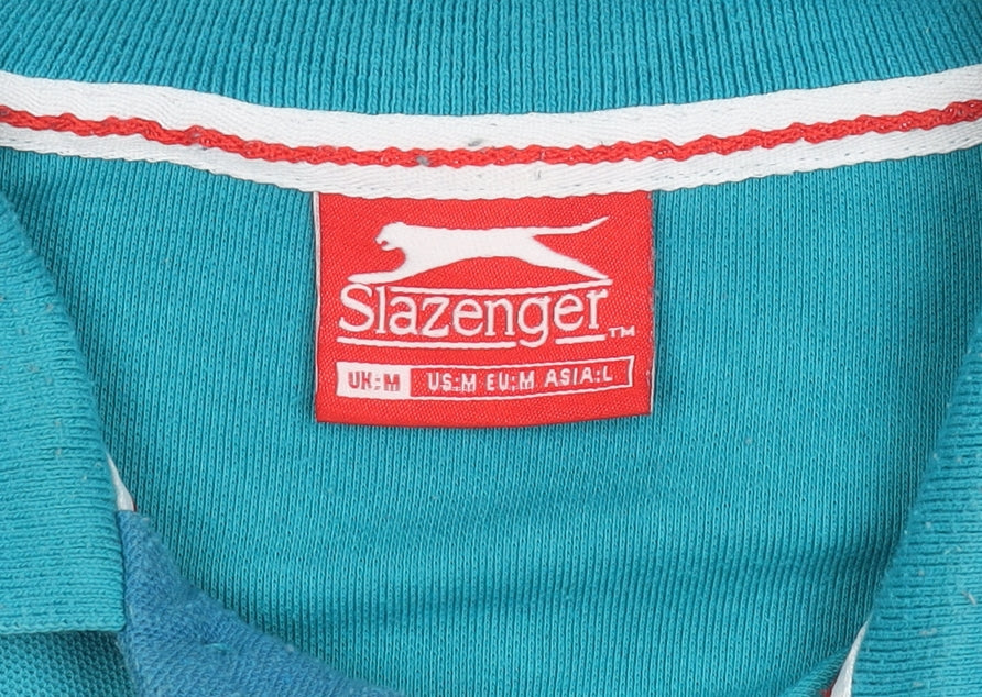 Slazenger Men’s Blue Polo Shirt M Regular Fit Casual Sportswear