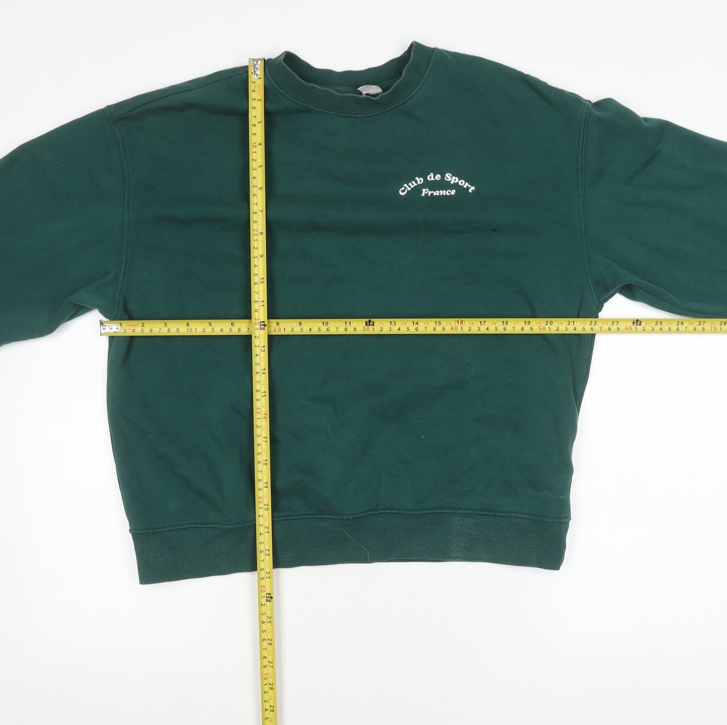 Divided Womens Green Logo Sweatshirt S Regular Fit Pullover Crew Neck