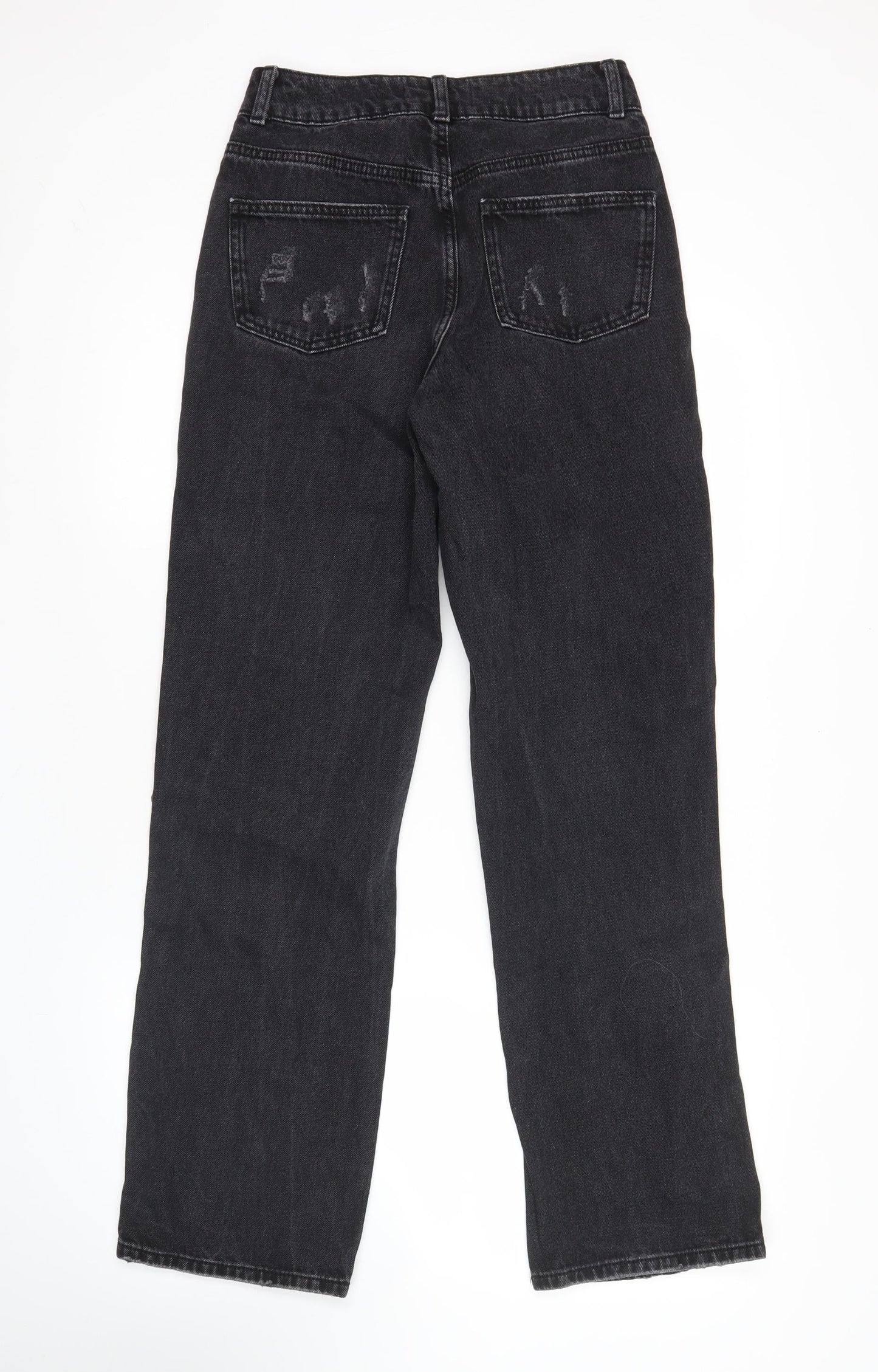 Primark Women’s Black Distressed Straight Leg Jeans Size 6 Regular