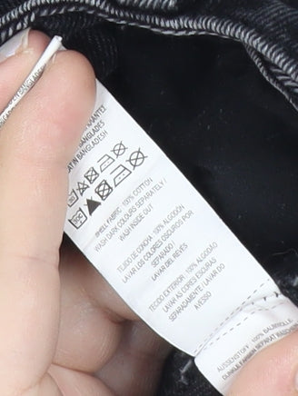 Primark Women’s Black Distressed Straight Leg Jeans Size 6 Regular