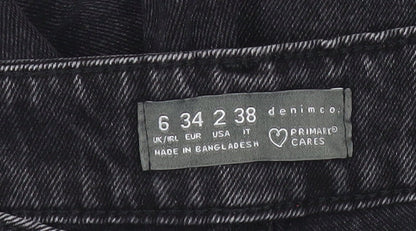 Primark Women’s Black Distressed Straight Leg Jeans Size 6 Regular
