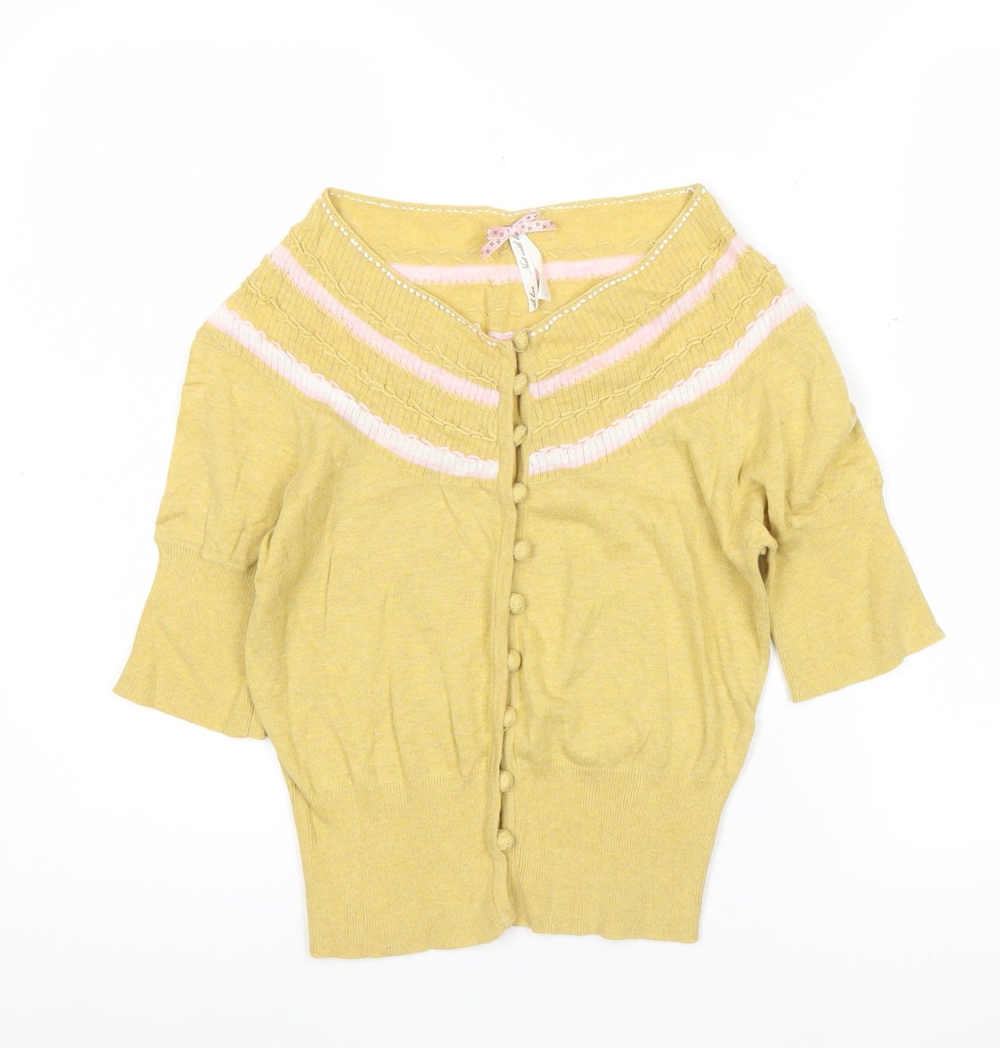 Womens UK Size 6 NEXT Yellow Cardigan Jumper