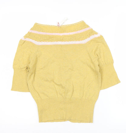 Womens UK Size 6 NEXT Yellow Cardigan Jumper