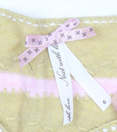 Womens UK Size 6 NEXT Yellow Cardigan Jumper