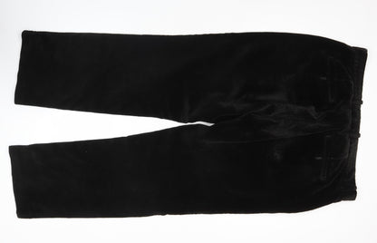 John Lewis Men’s Black Corduroy Trousers 38R Regular Straight Cotton