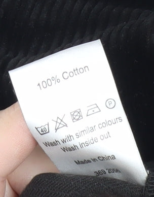 John Lewis Men’s Black Corduroy Trousers 38R Regular Straight Cotton