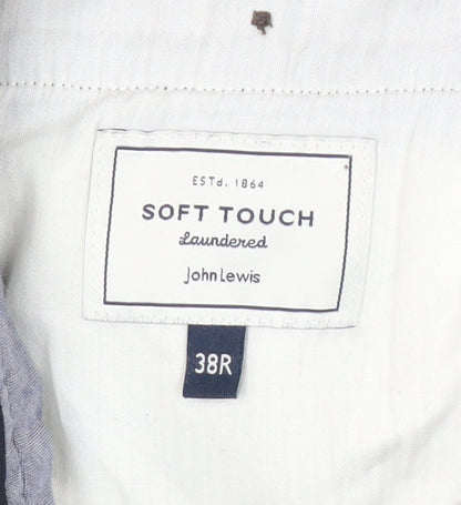 John Lewis Men’s Black Corduroy Trousers 38R Regular Straight Cotton