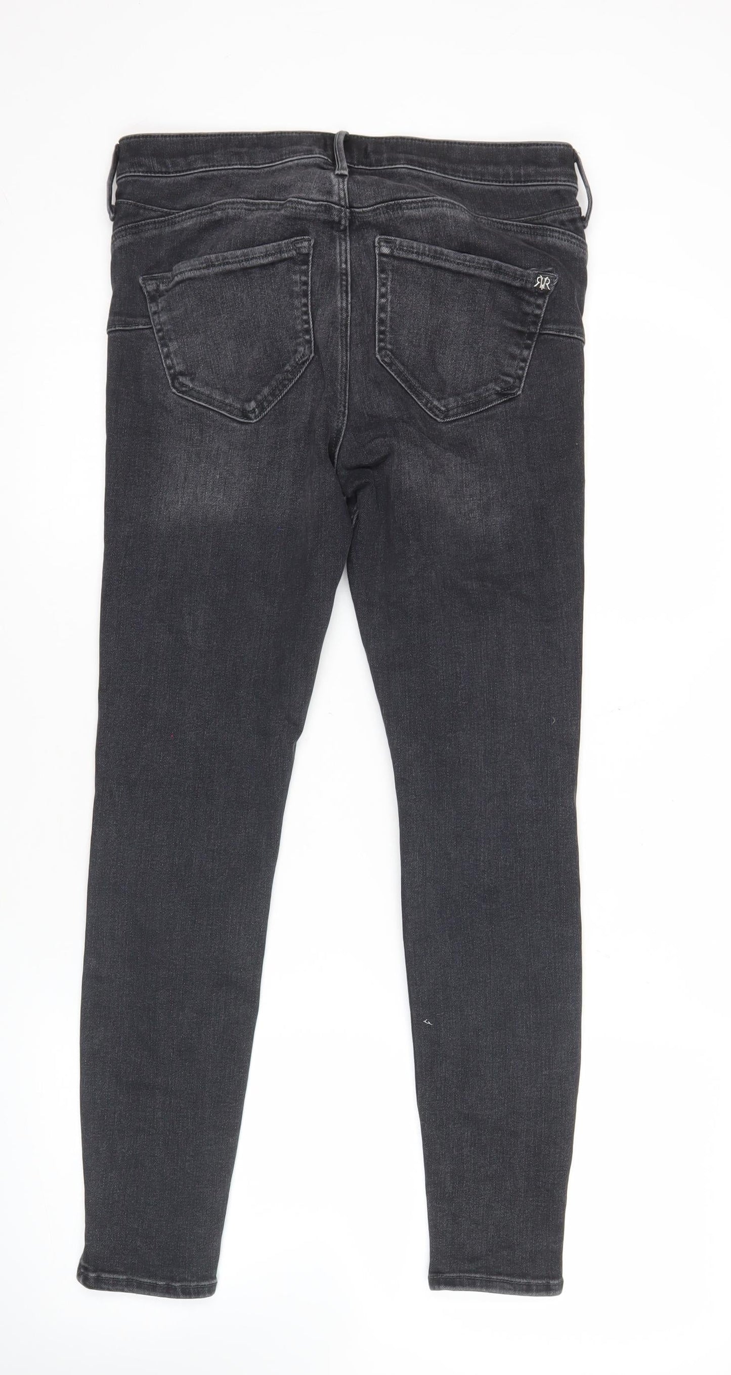 River Island Womens Black Distressed Skinny Jeans Size 12