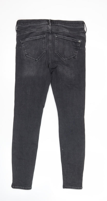 River Island Womens Black Distressed Skinny Jeans Size 12