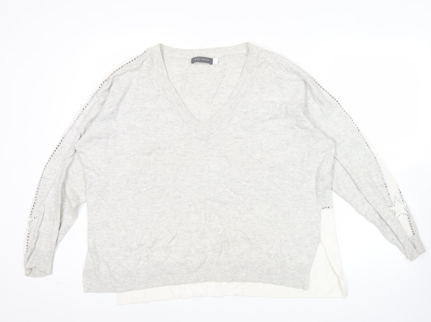 Womens UK Size L Mint Velvet Grey Pullover Jumper