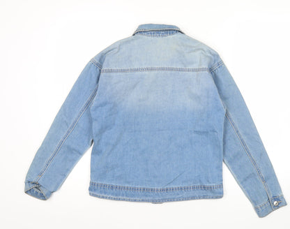 George Girls Blue Denim Sequin Shirt Jacket 12-13 Years Button Up