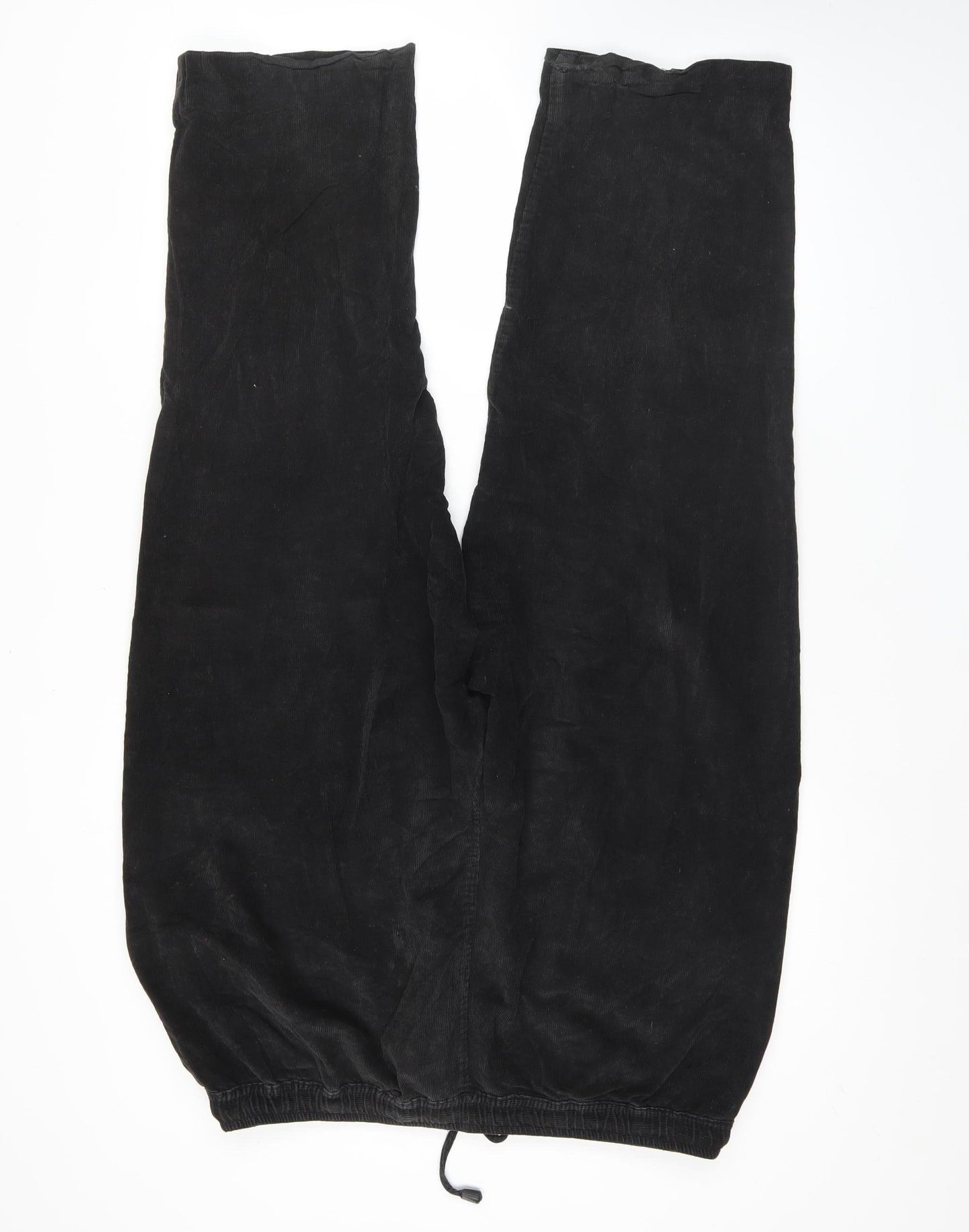 EWM Pure Classics Womens Black Linen Wide Leg Drawstring Trousers Size 20