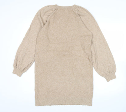 Womens UK Size 8 Oliver Bonas Beige Tunic Jumper