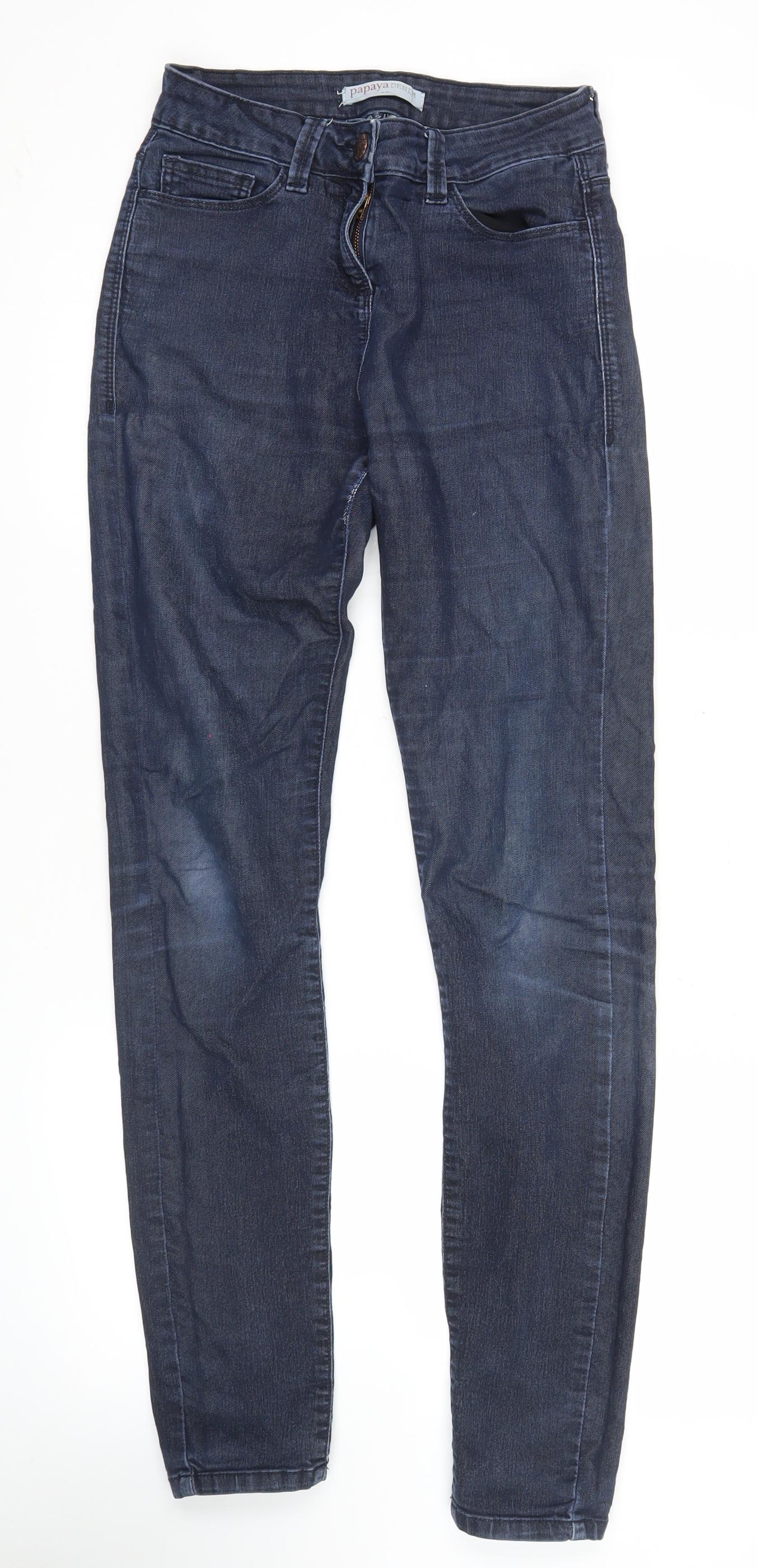 Womens UK Size 10 Papaya Slim Fit Skinny Blue Jeans