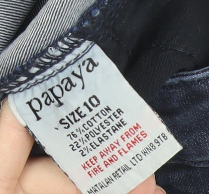 Womens UK Size 10 Papaya Slim Fit Skinny Blue Jeans