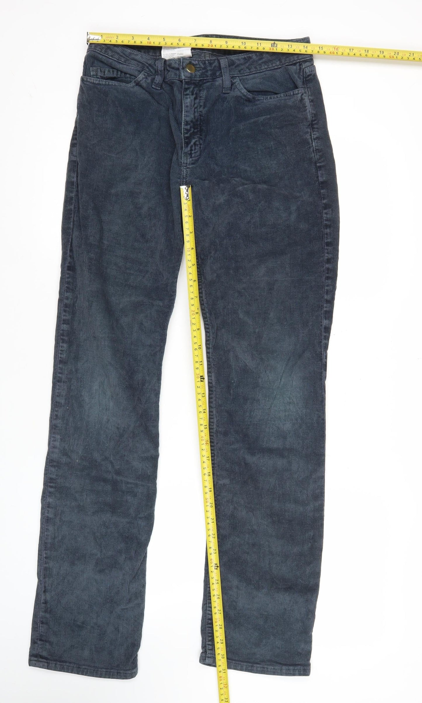 American Apparel Men's Blue Corduroy Slim Fit Trousers Size 29