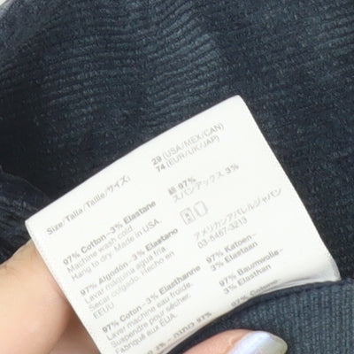 American Apparel Men's Blue Corduroy Slim Fit Trousers Size 29