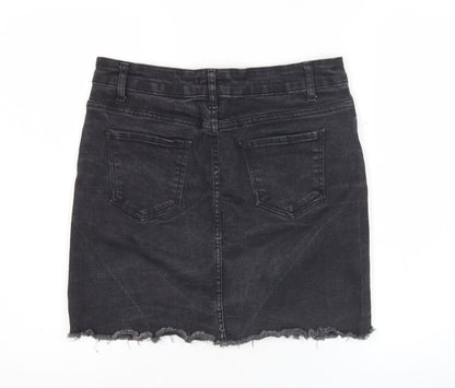 Nasty Gal Womens Black Size 12 Denim Mini Skirt Casual Stretch