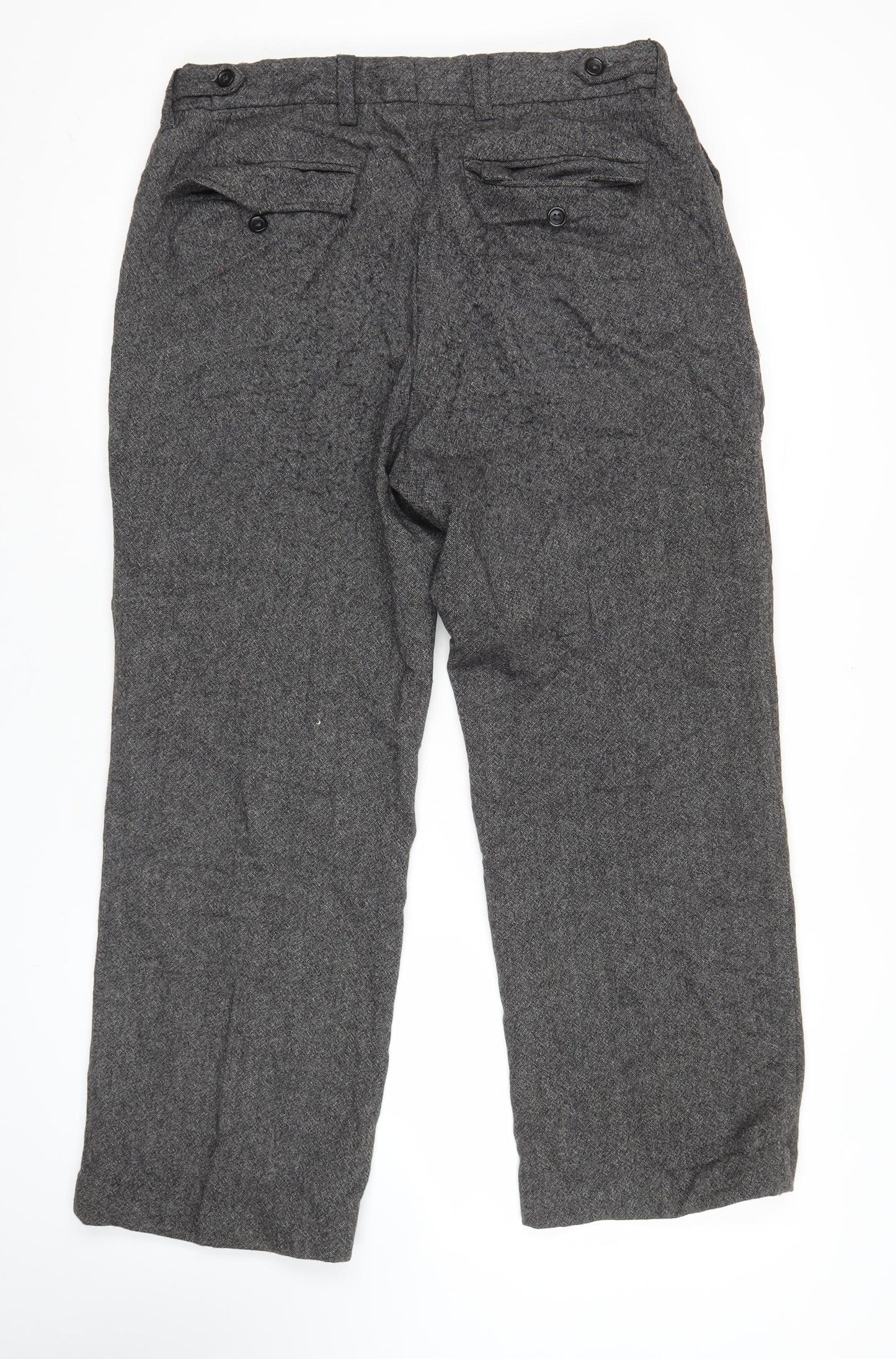 Next Men’s Grey Wool Blend Slim Low Rise Trousers Size 34S