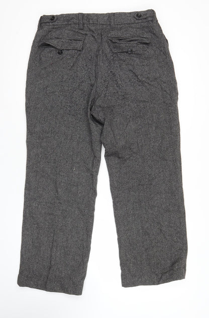 Next Men’s Grey Wool Blend Slim Low Rise Trousers Size 34S